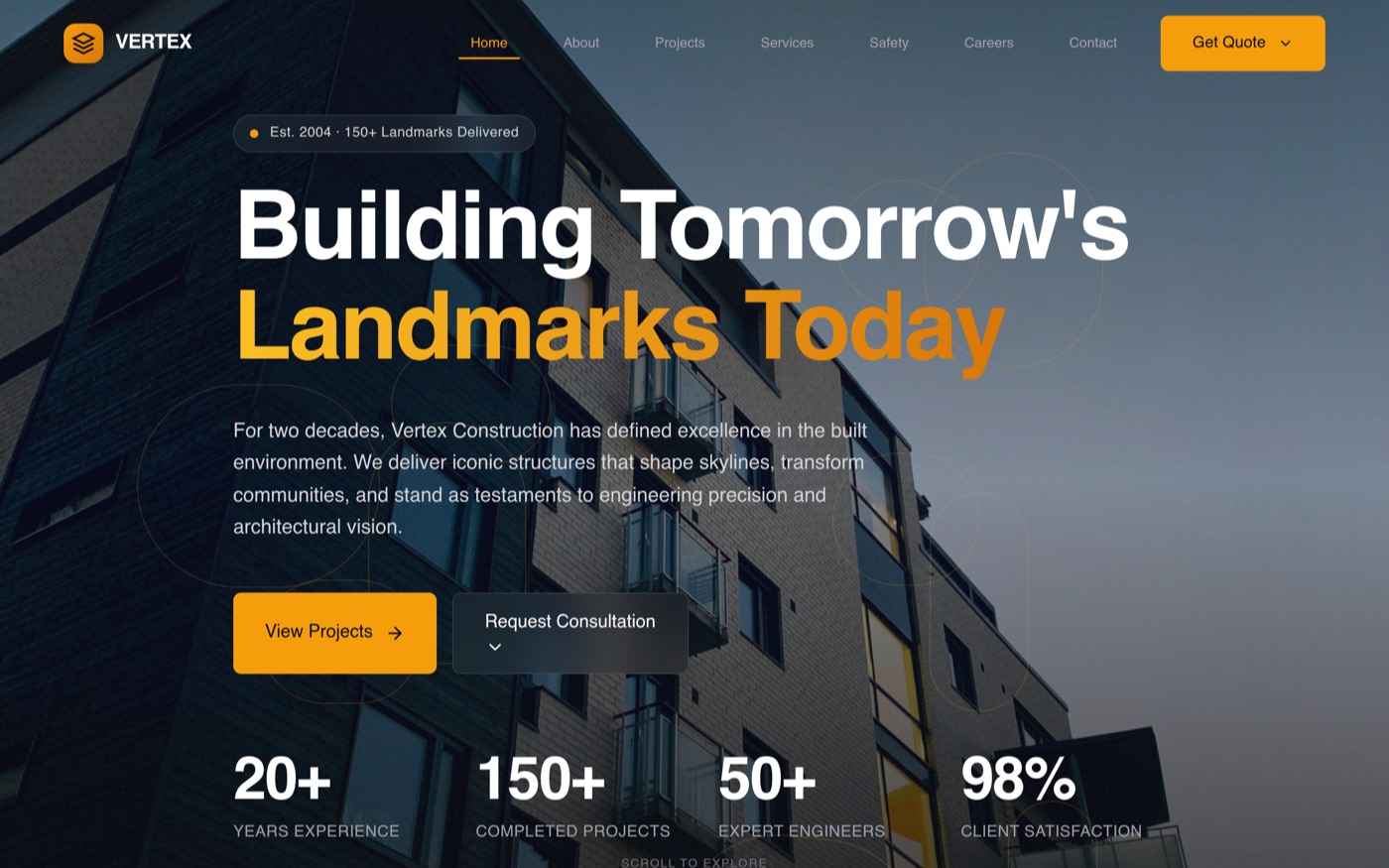 Vertex Construction interface